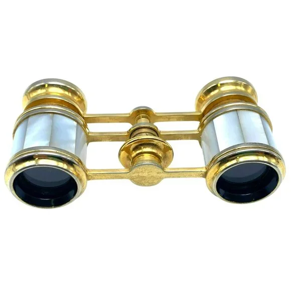 Antique French Opera Glasses Mother of Pearl Brass Theater Binoculars late 1800s - Picture 7 of 9